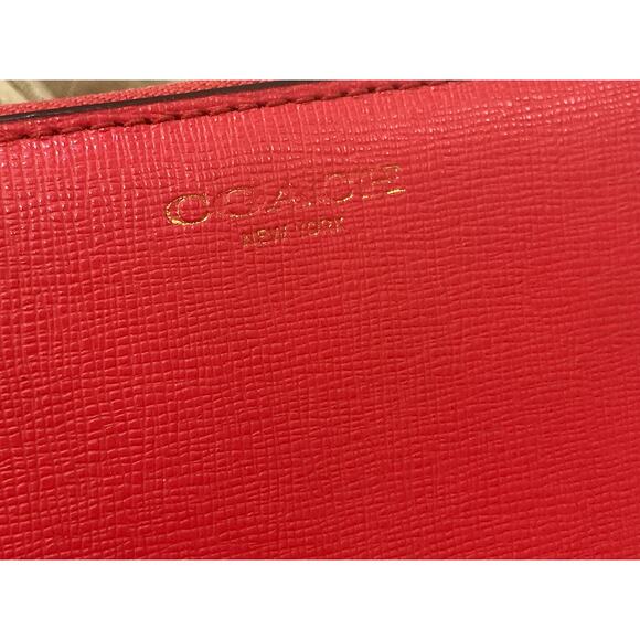 Coach Leather Wallet | Coral Red - Picture 4 of 7